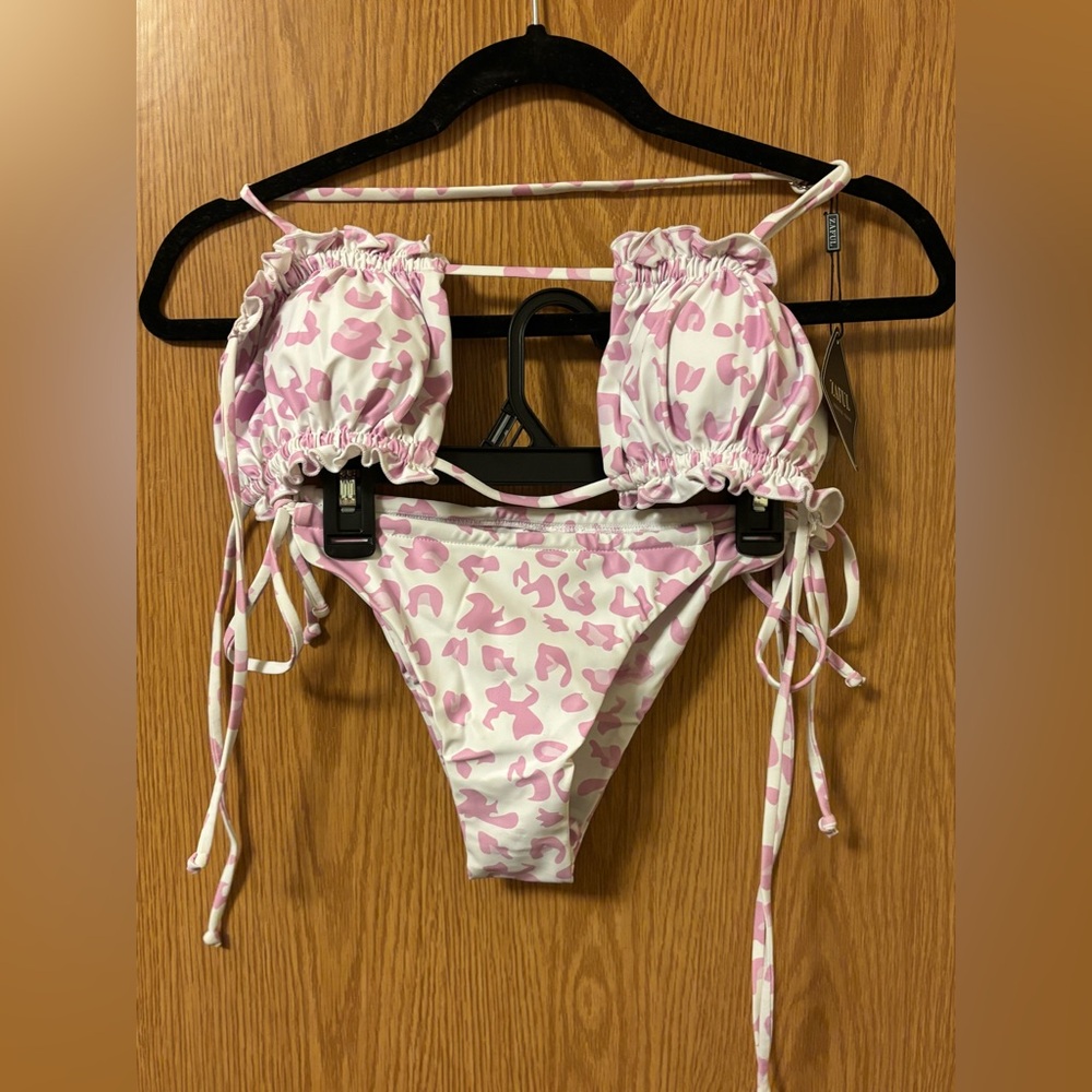 Pink and White Bikini Set